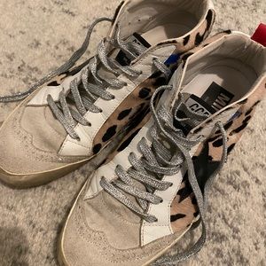 Golden Goose Leopard Pony Hair MidStar sneakers